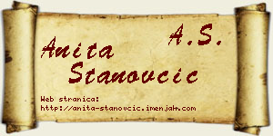 Anita Stanovčić vizit kartica